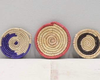 African Basket Botswana Natural Colors Food Basket Set of 3