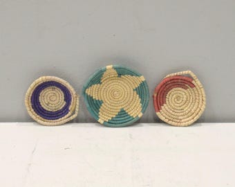 African Basket Botswana Natural Food Basket Set of 3
