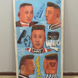 African Painted Barbershop and Beauty Parlor Signboards East and West Africa