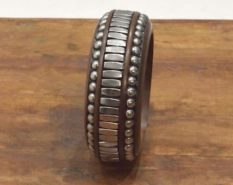 Indian Bracelet Bangle Wood Silver Bangle