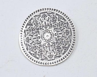 Silver Pewter Geometric Pendant