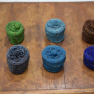 Baskets Indonesian Small Assorted Round Wire Beaded Baskets