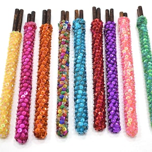 Chopsticks Indonesian Wood Chopsticks and Sequined Assorted Holders