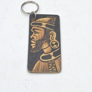 Porte-clés africain en bois sculpté