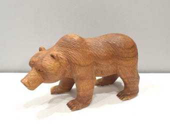 Philippines Carved Wood Bear