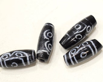 Bead India Black White Glass Beads 30mm