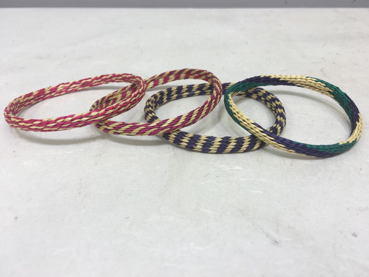 African Bracelet Bangle Raffia Woven Colorful Bracelet