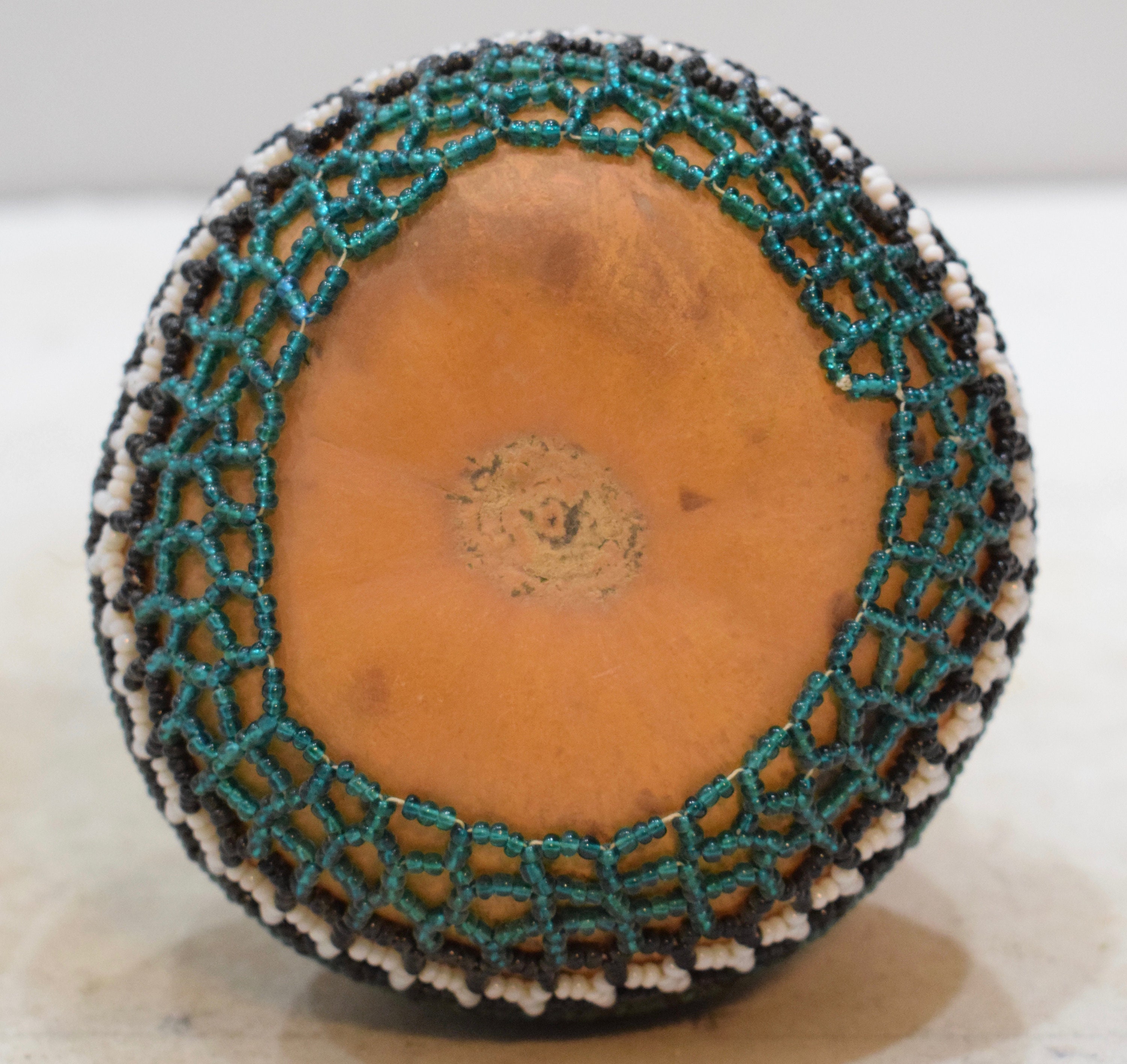 African Zulu Beaded Snuff Gourd South Africa Handmade Beaded Gourd