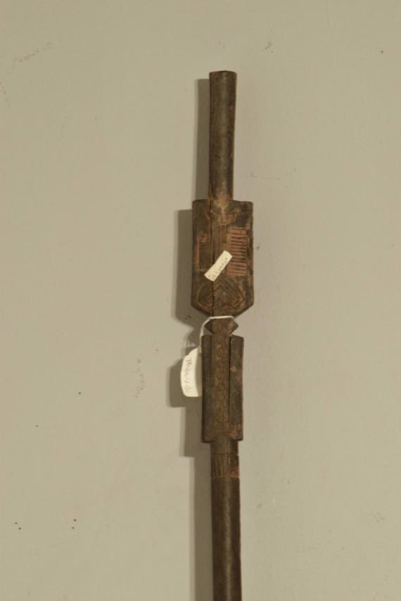 African Cane Wood Walking Tanzania Handmade Staff Ceremonial Prestige Carved Stick