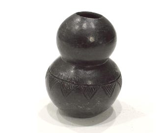 African Zulu Etched Pottery Vase