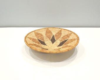 African Basket Botswana Natural Woven Palm Basket