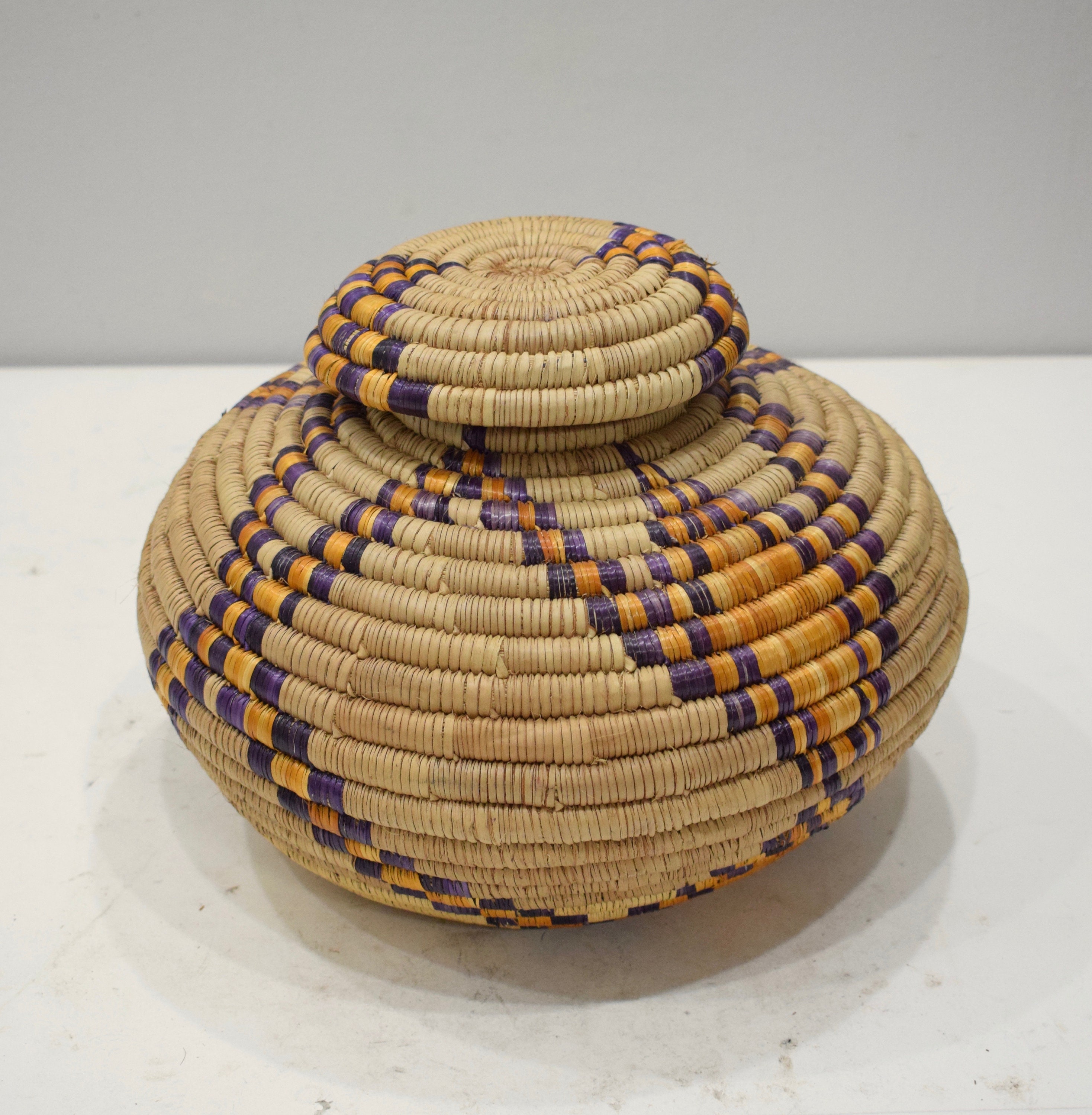 Basket African Tanzania Basket Woven River Weeds Tribal Basket