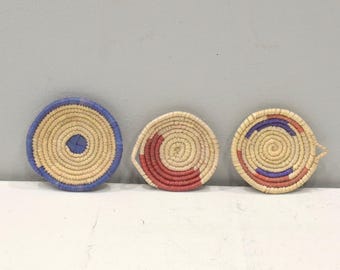 African Basket Botswana Natural Food Basket Set of 3