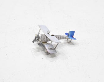 Bi Plane Upcycled Toy Tin Bi Plane