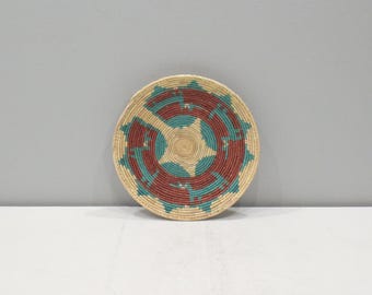 African Basket Botswana Natural Colors South Africa Woven Palm Food Basket