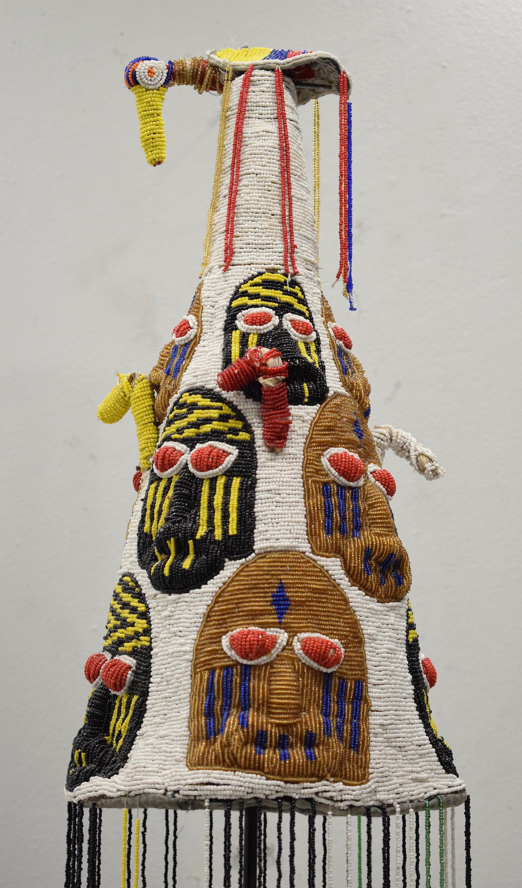 African Yoruba Beaded Crown Beaded Birds Nigeria Beaded Yoruba Crown