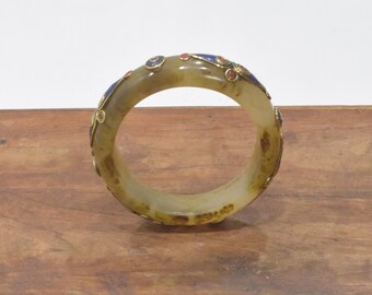 Bracelet Inlaid Stone Lucite Bangle Bracelet