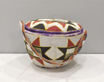 African Yorbua Tribe Beaded Basket Nigeria