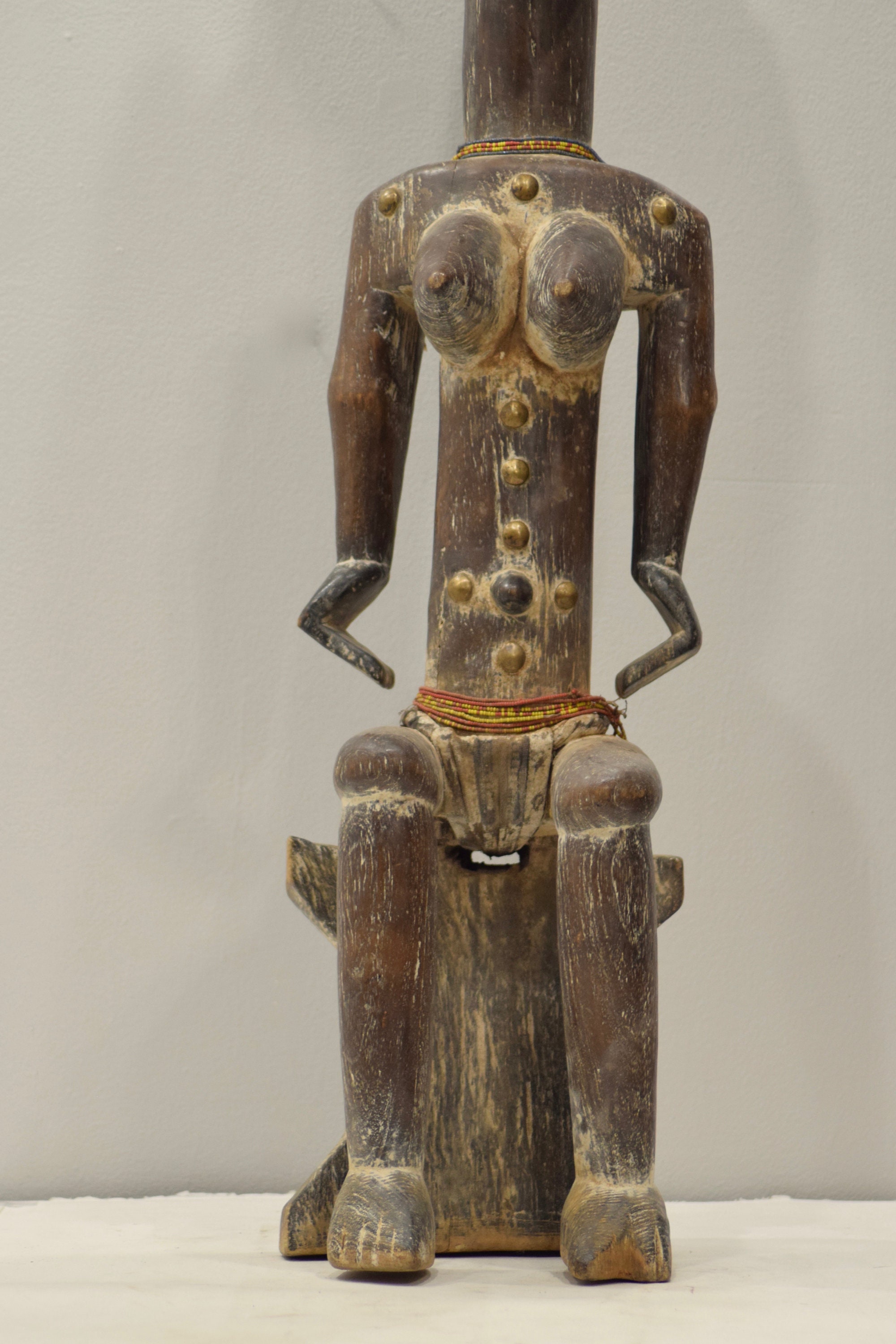 African Statue Female Baule Wood Ivory Coast