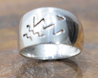 Ring Sterling Silver Cut Out  Band Ring