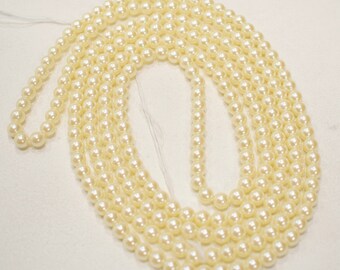 Beads Japanese Glass Luster Pearls 6mm