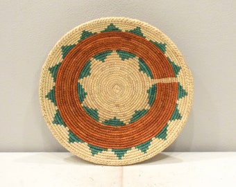 African Basket Botswana Natural Colors South Africa Woven Palm Food Basket