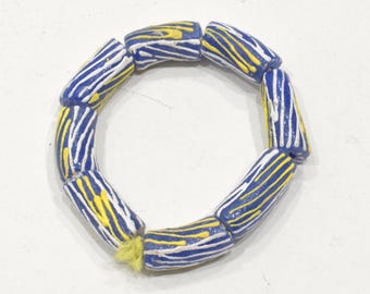 African Krobo Glass Bead Bracelet Ghana West Africa