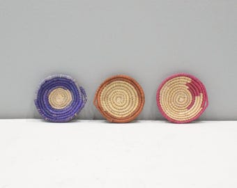 African Basket Botswana Natural Colors Food Basket Set of 3