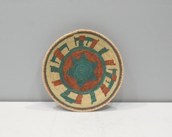African Basket Botswana Natural Colors South Africa Woven Palm Food Basket
