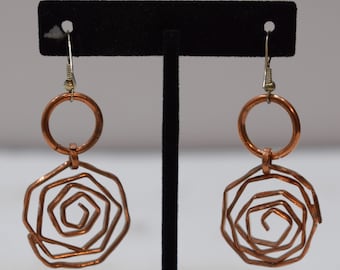 Earrings Plated Copper Textured Coiled Dangle Earrings 58mm