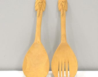 African Elephant Wood Serving Spoon Set Kenya