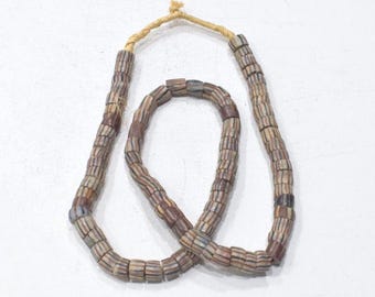 African Sand Cast Glass Bead Strand Ghana