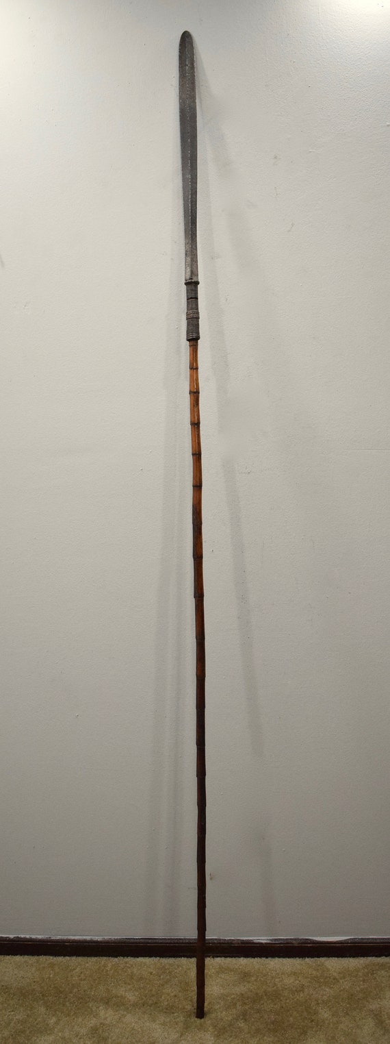 Southeast Asian Spear Old Iron Bamboo Spear Cambodia 83