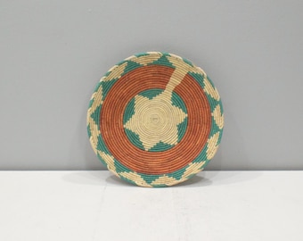 African Basket Botswana Natural Colors South Africa Woven Palm Food Basket