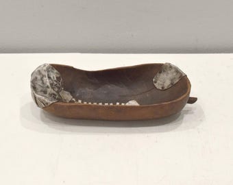 African Wood Bowl Pokot Tribe Native Repairs Kenya