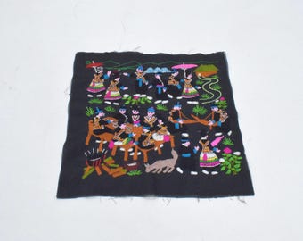 Hmong Hill Tribe Embroidered Country Life  Fabric panels