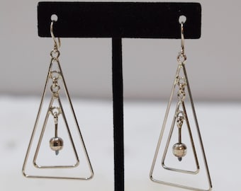 Earrings Sterling Silver Triangle Drop Earrings