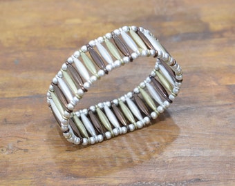 Bracelet Matte Gold Silver Copper Stretch Bracelet