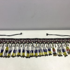 Ceinture de danse du Moyen-Orient ornée de grelots fait main, ceinture de danse tissée de perles, ceinture de danseuse du ventre
