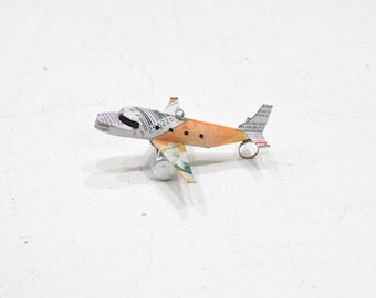 Boeing Jet Upcycled Toy Tin Jet Plane