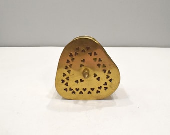 Heart Shaped Brass Cut out Storage Box