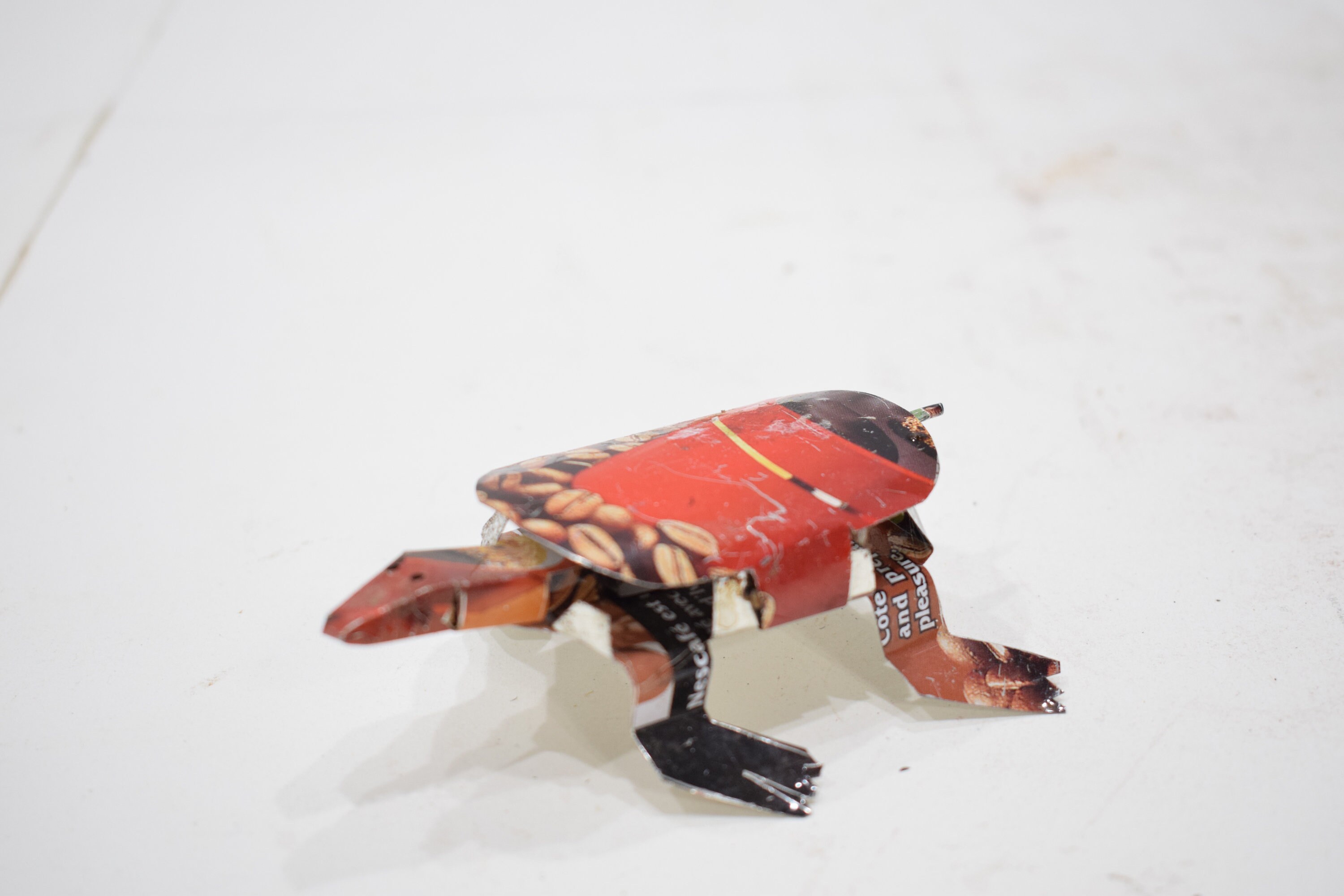 African Folk Art Toy Turtle Recycled Tin Can Turtle Tanzania Vintage