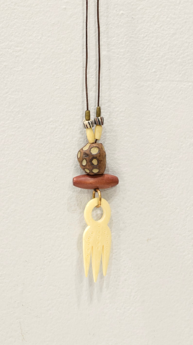 Necklace African Bone Comb Cord Necklace