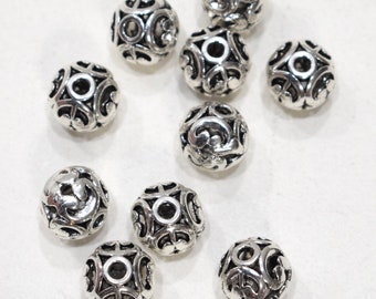 Chinese Silver Round Cutout Beads