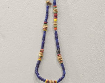 African Beaded Glass Ostrich Pokot Tribe Necklace 22"