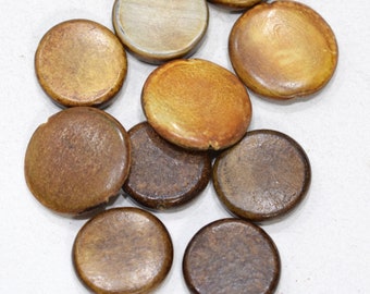 Philippine Brown Wood Flat Beads