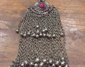 Middle Eastern Silver Kuchi Glass Pendant