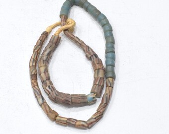 African Sand Cast Glass Bead Strand Ghana