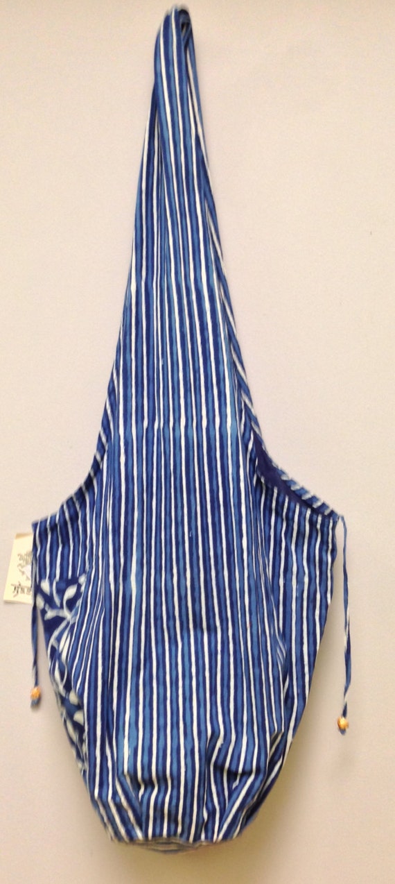 India Bag Blue Shoulder Bag Handmade Cotton Hand … - image 1