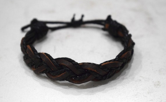 Bracelet Assorted Woven Fiber Leather Tie Adjusta… - image 5